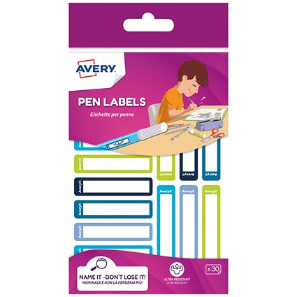 Avery U/Res Removable Pen Labels Green/Blue (Pack of 30) RESMI30G.UK