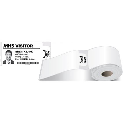 Avery Self-Adhesive Visitor Paper Badges Roll with Expiring Tabs 4851E-THR