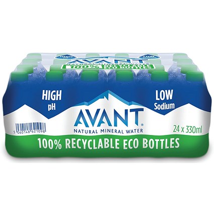 Avant Natural Mineral Water, Plastic Bottles, 330ml, Pack of 24