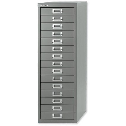 Bisley SoHo 15-Drawer Cabinet - Silver