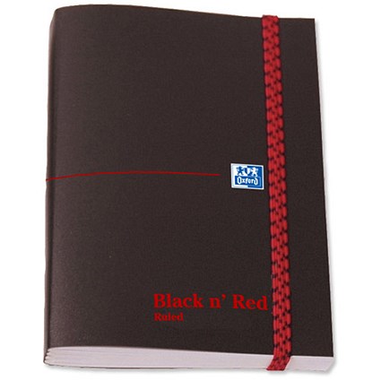Black n' Red Polynote Book Casebound Elasticated 90gsm Ruled 192pp A6 [Pack 5]