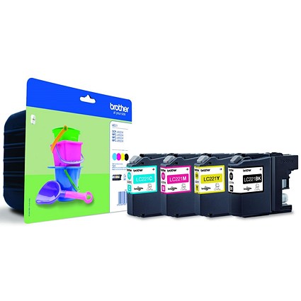 Brother LC221 Inkjet Cartridge CMYK Multipack LC221VALBP