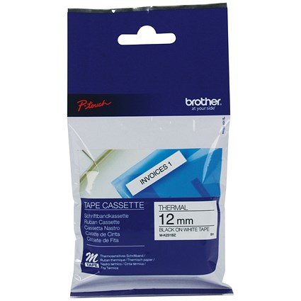 Brother P-Touch MK-231BZ Label Tape, Black on White, 12mmx8m Brother P-Touch MK-231BZ Label Tape, Black on White, 12mmx8m