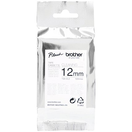 Brother TZe-CL3 Head Cleaning Tape Cassette, 12mm, 100 Uses