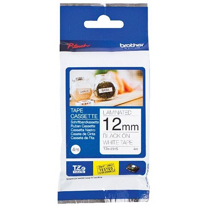 Brother P-Touch TZe-231S Lable Tape, Black On White, 12mmx4m Brother P-Touch TZe-231S Lable Tape, Black On White, 12mmx4m