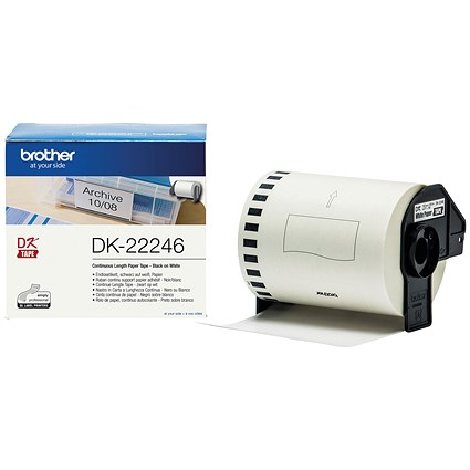 Brother DK-22246 Continuous Paper Tape, Black on White, 103mmx30.5m Brother DK-22246 Continuous Paper Tape, Black on White, 103mmx30.5m