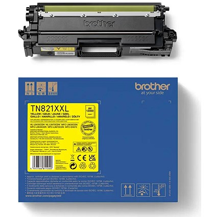 Brother TN821XXLY Super High Yield Toner Cartridge, Yellow