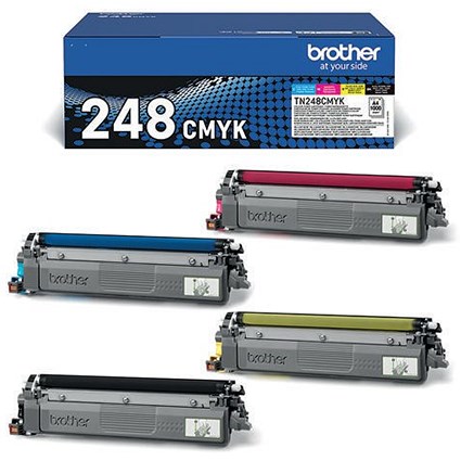 Brother TN-248 Toner Cartridges Value Pack CMYK TN248XLBK