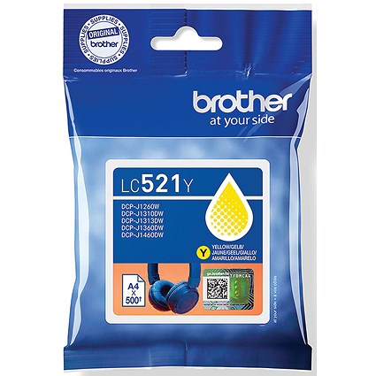 Brother LC-521Y Yellow Ink Cartridge LC521Y