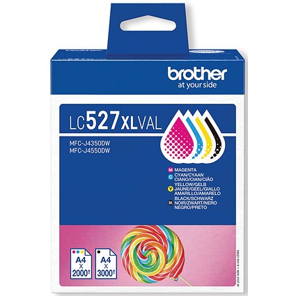 Brother LC527XLVAL Ink Cartridge High Yield Value Pack CMYK LC527XLVAL