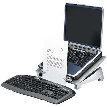 Fellowes Office Suites Laptop Stand Plus, Adjustable Height and Tilt, Black and Silver