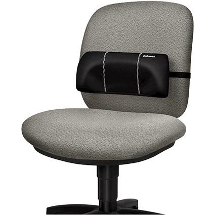 Fellowes Portable Lumbar Support, Soft- brushed Cover, Adjustable Straps