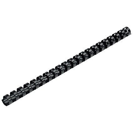 Fellowes Plastic Binding Combs, 21 Ring, 12mm, Black, Pack of 100