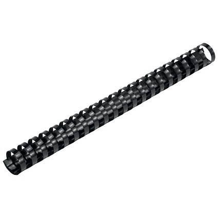 Fellowes Plastic Binding Combs, 21 Ring, 28mm, Black, Pack of 50