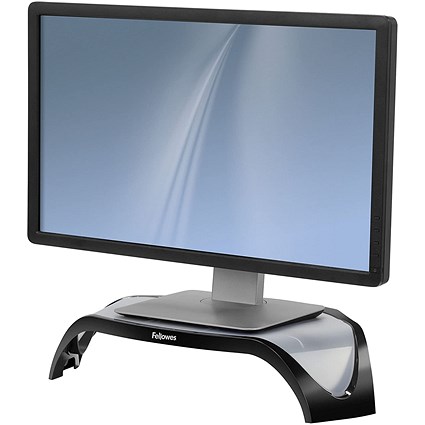 Fellowes Smart Suites Monitor Stand, Adjustable Height, Black and Silver