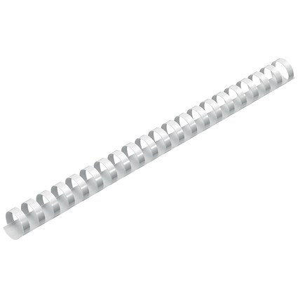 Fellowes Apex Plastic Binding Combs, 21 Ring, 10mm, White, Pack of 100