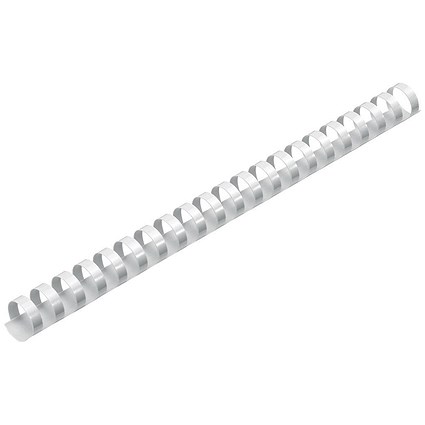 Fellowes Plastic Binding Combs, 21 Ring, 14mm, White, Pack of 100