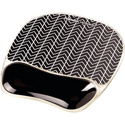 Fellowes Photo Gel Mouse Mat, With Wrist Rest, Chevron Design Fellowes Photo Gel Mouse Mat, With Wrist Rest, Chevron Design