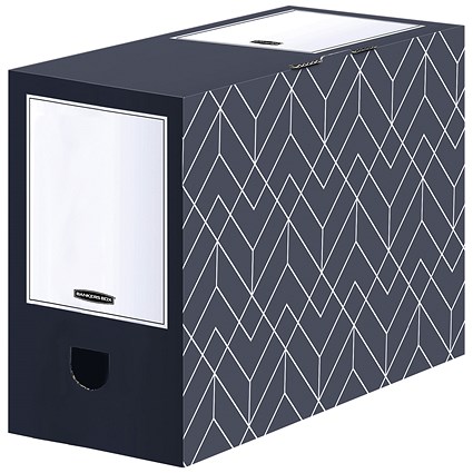 Bankers Box Decor 150mm Transfer File Midnight Blue/Grey (Pack of 5)