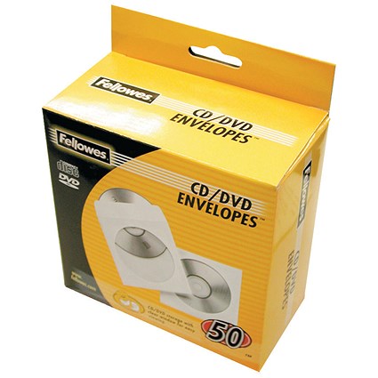 Fellowes CD Envelope Paper White (Pack of 50) 90690