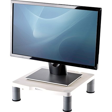 Fellowes Standard Monitor Stand, Adjustable Height, White