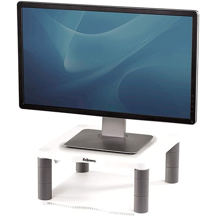 Fellowes Premium Monitor Stand, Adjustable Height, White Fellowes Premium Monitor Stand, Adjustable Height, White