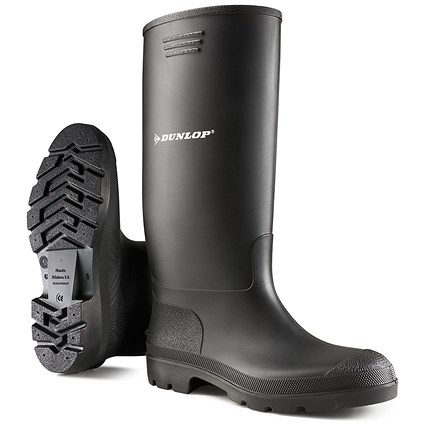 Dunlop Pricemastor PVC Non-Safety Wellington Boots, Black, 6 Dunlop Pricemastor PVC Non-Safety Wellington Boots, Black, 6