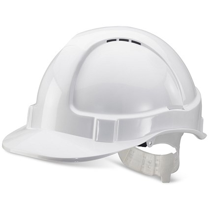 Beeswift Economy Vented Safety Helmet, White Beeswift Economy Vented Safety Helmet, White