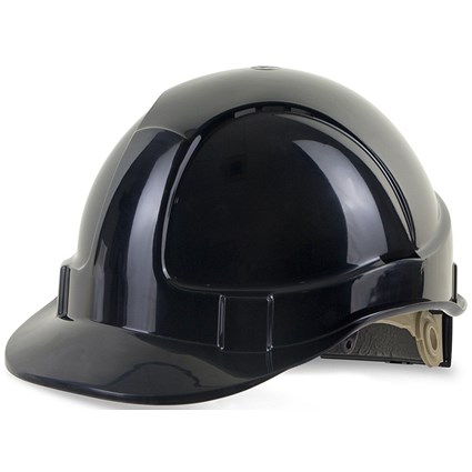 Beeswift Wheel Ratchet Vented Safety Helmet, Black Beeswift Wheel Ratchet Vented Safety Helmet, Black