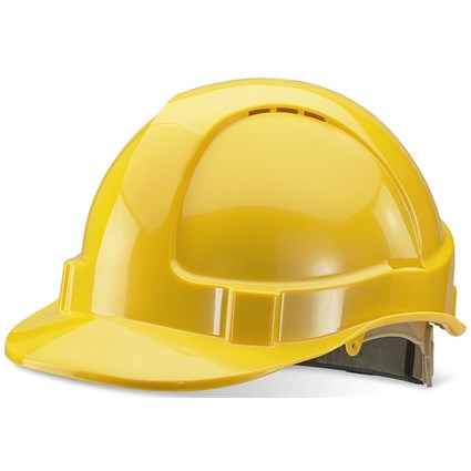 Beeswift Wheel Ratchet Vented Safety Helmet, Yellow Beeswift Wheel Ratchet Vented Safety Helmet, Yellow