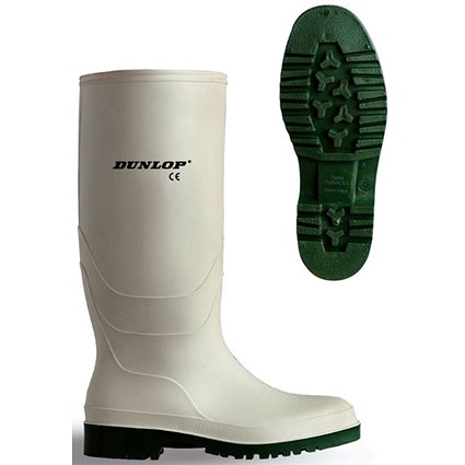 Dunlop Pricemastor PVC Non-Safety Wellington Boots, White, 13