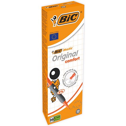 Bic Matic Grip Mechanical pencil, Assorted Grips, Pack of 12