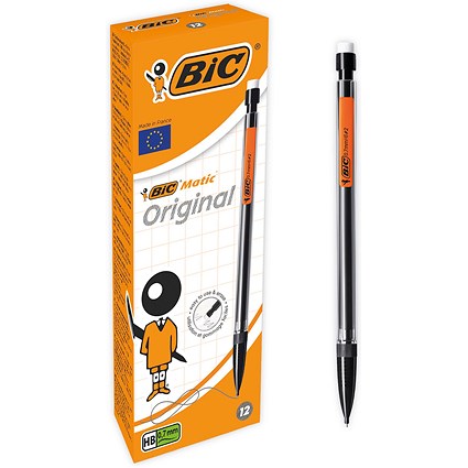 Bic Matic Mechanical Pencil with eraser - Pack of 12