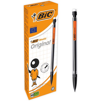 Bic Matic Mechanical Pencil with eraser - Pack of 12