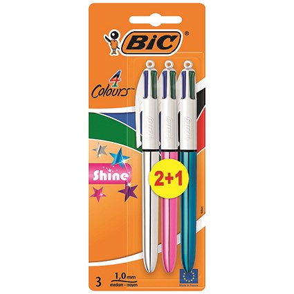 Bic 4 Colours Shine Blister 2+1 (Pack of 20)