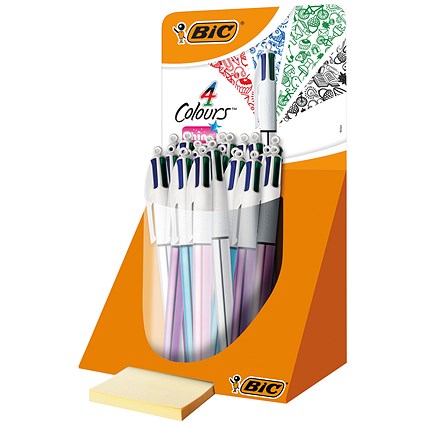 Bic 4 Colour Shine Pen Countertop Display (Pack of 20)