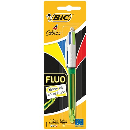 Bic 4 Colours Fluo Blister (Pack of 10)