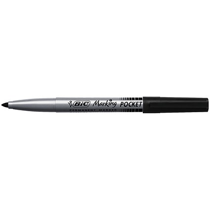 Bic Pocket Permanent Marker Bullet Tip Black (Pack of 12)