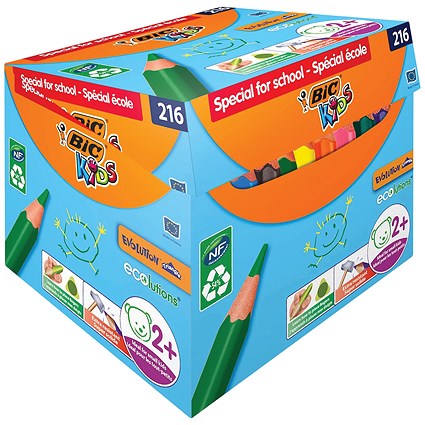 Bic Kids Eco Triangle Colouring Pencils Assorted (Pack of 216)