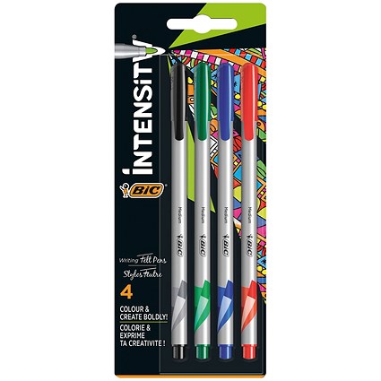 Bic Intensity Fineliner Pen Medium Tip Assorted (Pack of 4)