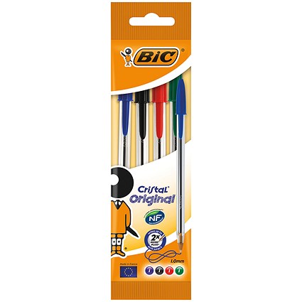 Bic Cristal Ballpoint Pen, Assorted, Pack of 40