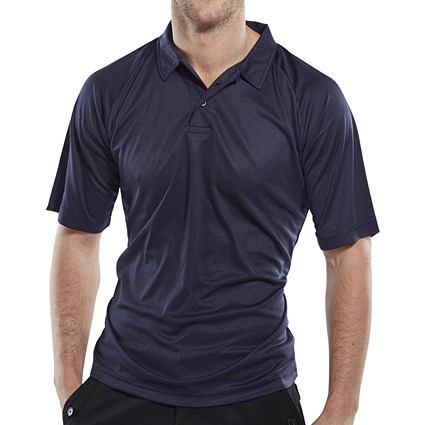 Beeswift B-Cool Wicking Polo Shirt, Navy Blue, XL Beeswift B-Cool Wicking Polo Shirt, Navy Blue, XL