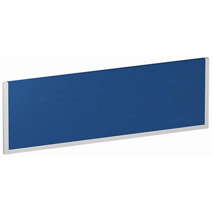 Impulse Bench Desk Screen, 1200mm Wide, White Frame, Blue