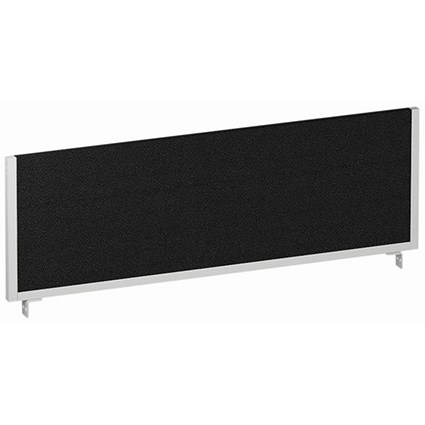 Impulse Bench Desk Screen, 1200mm Wide, Silver Frame, Black