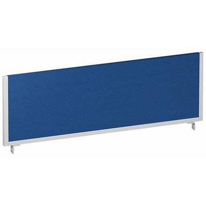 Impulse Bench Desk Screen, 1200mm Wide, Silver Frame, Blue
