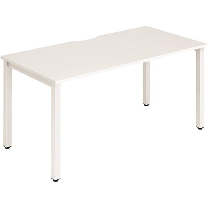 Evolve Plus 1200mm Single Starter Office Bench Desk White Top White Frame