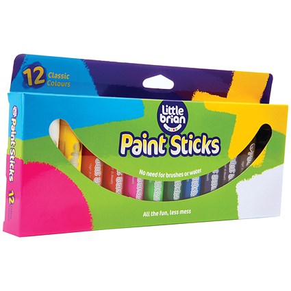 Little Brian Paint Sticks, Assorted, Pack of 12