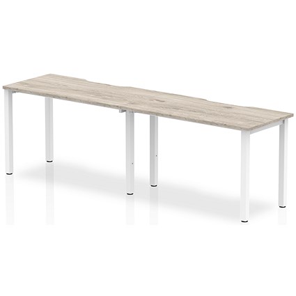 Evolve Plus 1200mm Single Row 2 Person Office Bench Desk Grey Oak Top White Frame