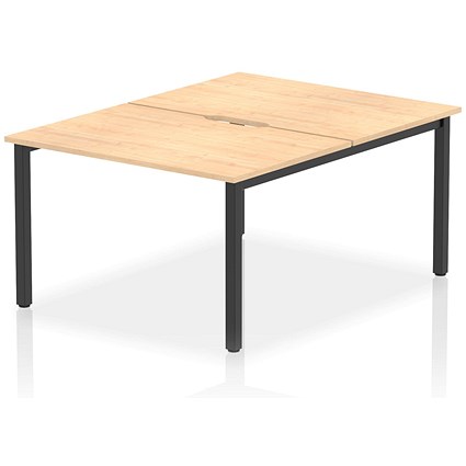 Evolve Plus 1200mm B2B 2 Person Office Bench Desk Maple Top Black Frame