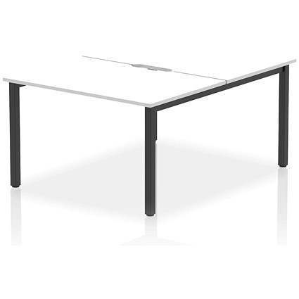 Evolve Plus 1200mm B2B 2 Person Office Bench Desk White Top Black Frame